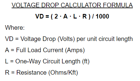 online voltage drop calculator